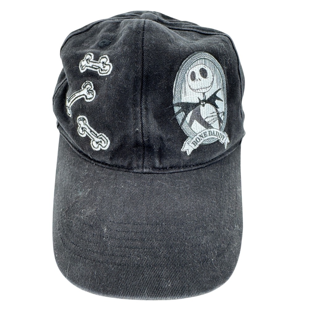 Disney Parks Jack Skellington Bone Daddy Hat Cap Black Adult Size